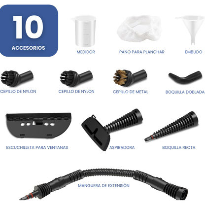 VaporixPro - Limpador desinfetante a vapor 10 em 1